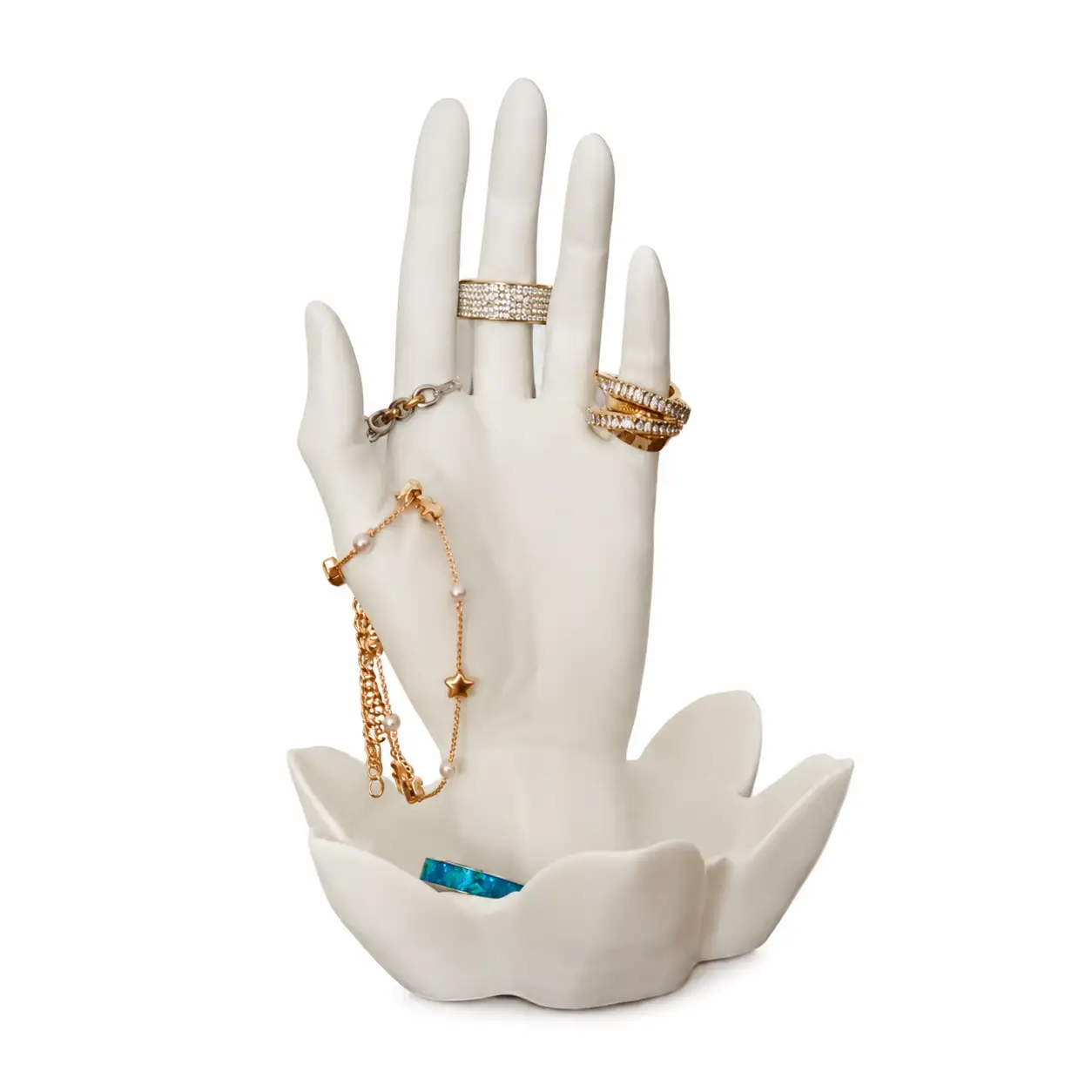 Mano Con Bandeja Flor De Loto 17cm